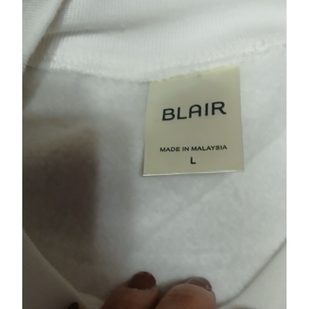 Blair Comfy White Snap button sweater with pockets Large - Picture 9 of 12